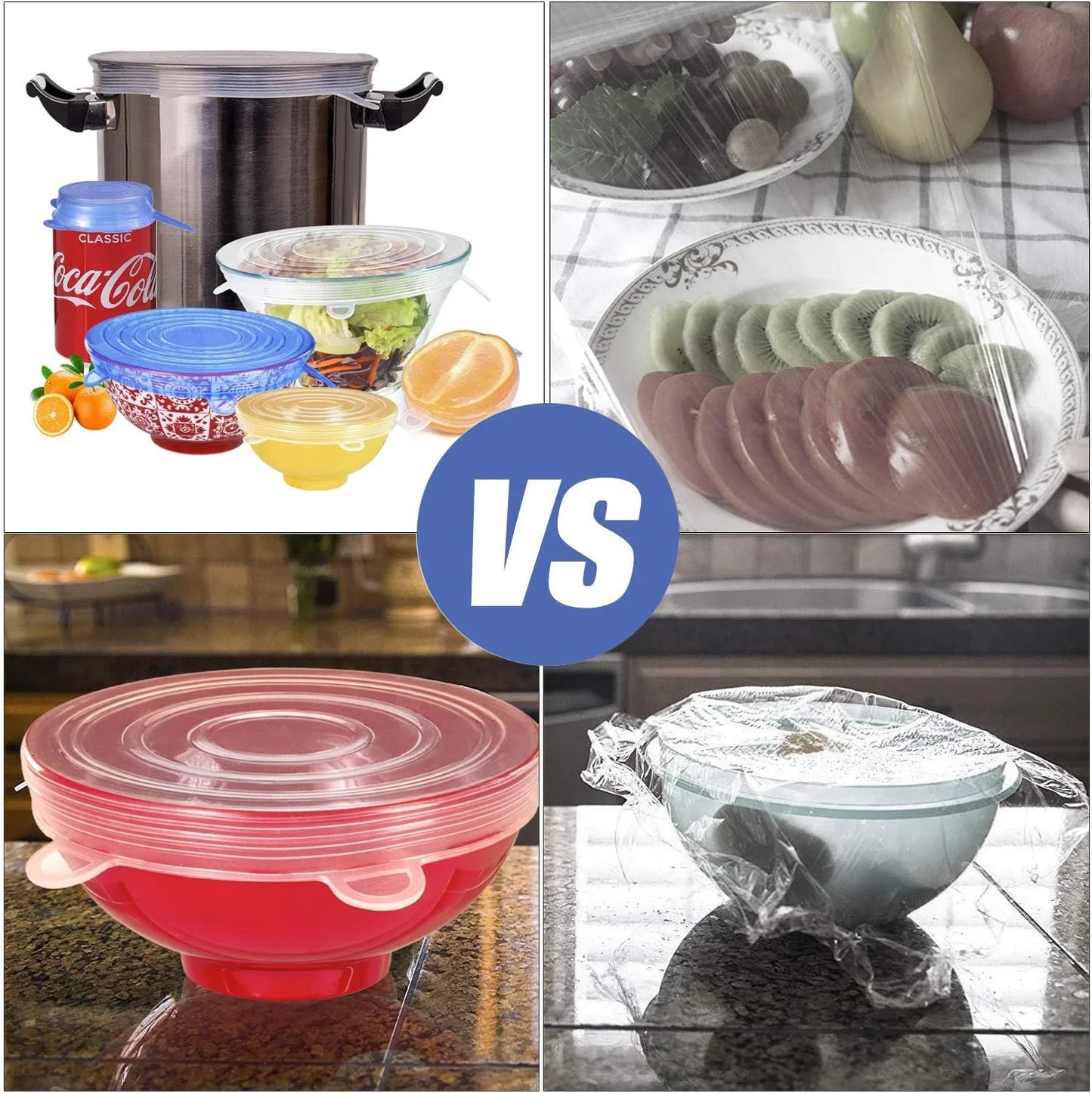 Multipurpose Silicone Lid - Reusable & Microwave Safe (Pack of 6)