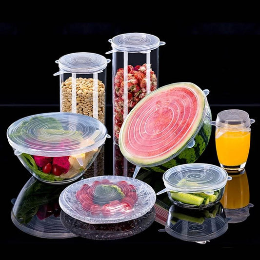Multipurpose Silicone Lid - Reusable & Microwave Safe (Pack of 6)